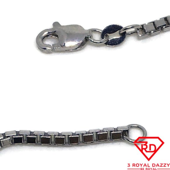 Cube Box Chain 16 inch Necklace 14K White Gold - Picture 3 of 3